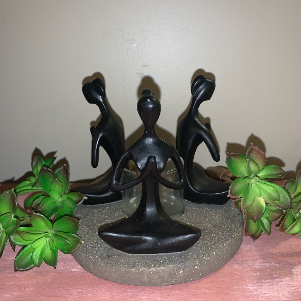 Namaste Yoga Position Praying Hands candle holder.